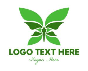 Nature - Green Natural Butterfly logo design