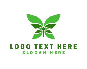 Green Natural Butterfly Logo