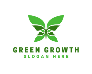 Green Natural Butterfly logo design