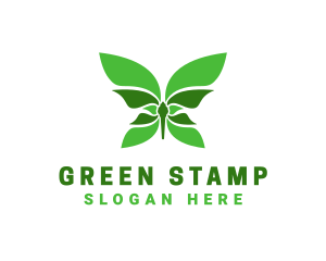 Green Natural Butterfly logo design