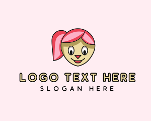 Doll Girl Cartoon Logo