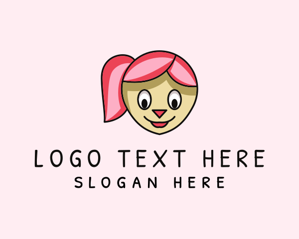 Pink Hair logo example 1