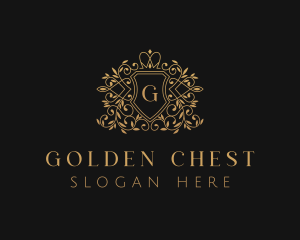 Gold Crown Shield logo design