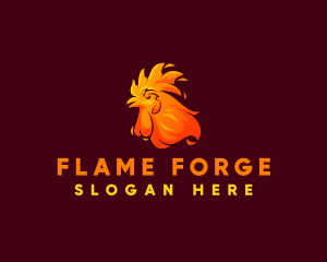 Hot Flaming Chicken  logo design