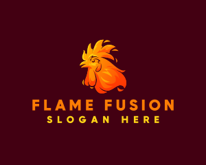 Hot Flaming Chicken  logo design