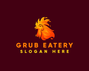 Hot Flaming Chicken  logo design