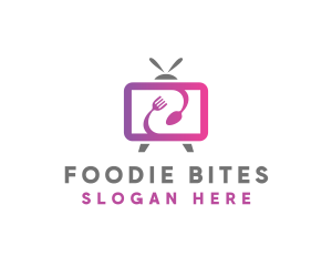 Food Vlog Media TV Channel logo design