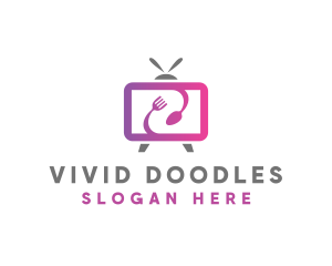 Food Vlog Media TV Channel logo design