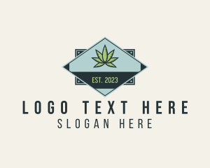 Retro Cannabis Leaf Badge logo