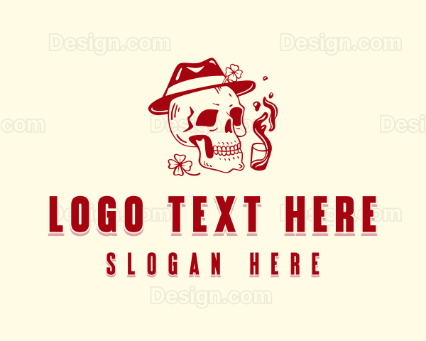 Hipster Skull Bar Logo