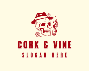 Hipster Skull Bar logo design