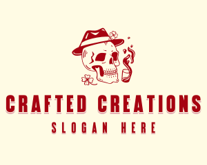 Hipster Skull Bar logo design