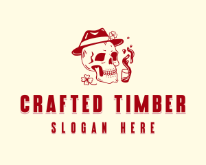 Hipster Skull Bar logo design