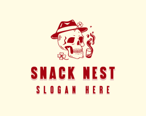 Hipster Skull Bar logo design