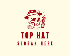 Hipster Skull Bar logo design