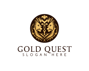 Corporate Gold Lion logo design