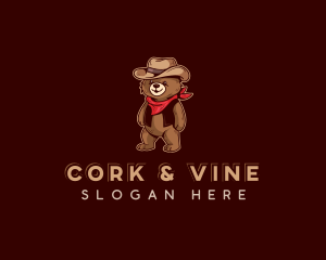 Cowboy Grizzly Bear logo design