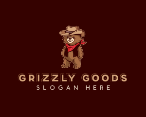 Cowboy Grizzly Bear logo design