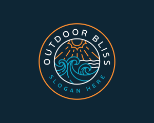 Beach Wave Tropical logo design