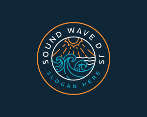 Beach Wave Tropical logo design