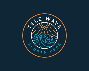 Beach Wave Tropical logo design