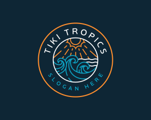 Beach Wave Tropical logo design