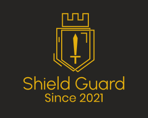 Turret Shield Sword  logo design