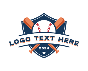 Baseball Bat Shield logo design