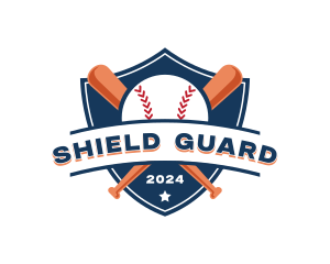 Baseball Bat Shield logo design