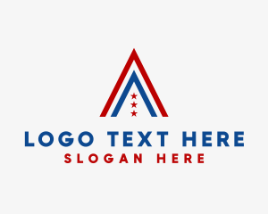 American Flag Letter A   logo