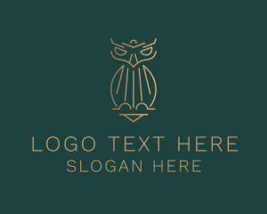 Gold Luxury Owl logo