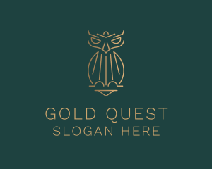 Gold Luxury Owl logo design