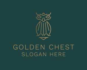 Gold Luxury Owl logo design