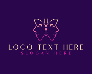 Woman Butterfly Face logo