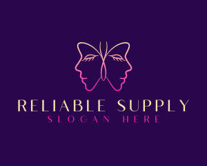 Woman Butterfly Face Logo