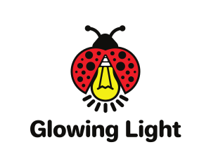 Ladybug Light Bulb logo design