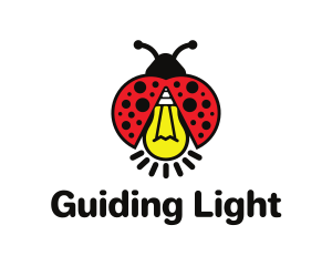 Ladybug Light Bulb logo design