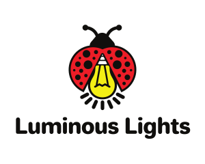 Ladybug Light Bulb logo design