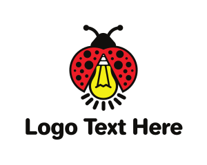 Lighting - Ladybug Light Bulb logo design