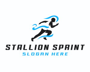 Sprint Running Athlete logo design