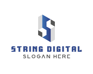 Cube Digital Technology Letter S logo design