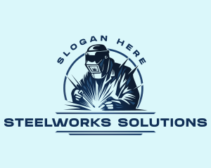 Industrial Welder Spark logo design