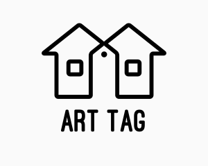 Twin House Price Tag logo design