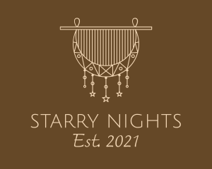 Woven Starry Moon Macrame logo design