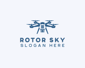 Aerial Surveillance Quadcopter logo design