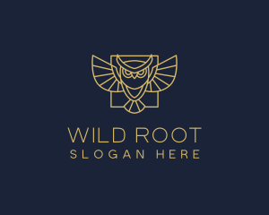 Wild Owl Line Art logo design