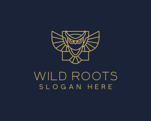 Wild Owl Line Art logo design