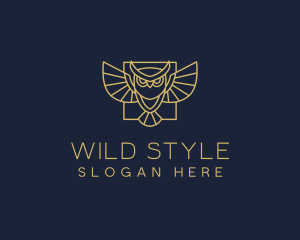 Wild Owl Line Art logo design