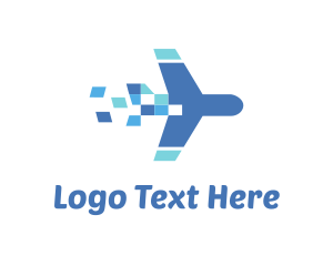 Travel - Plane Travel Pixel logo design