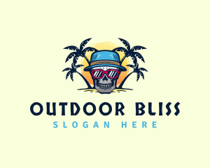 Skull Hat Vacation logo design